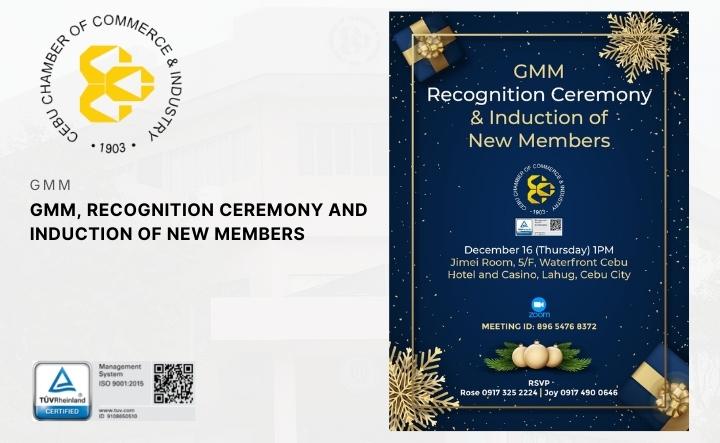 (POSTPONED) GMM, RECOGNITION CEREMONY & INDUCTION OF NEW MEMBERS